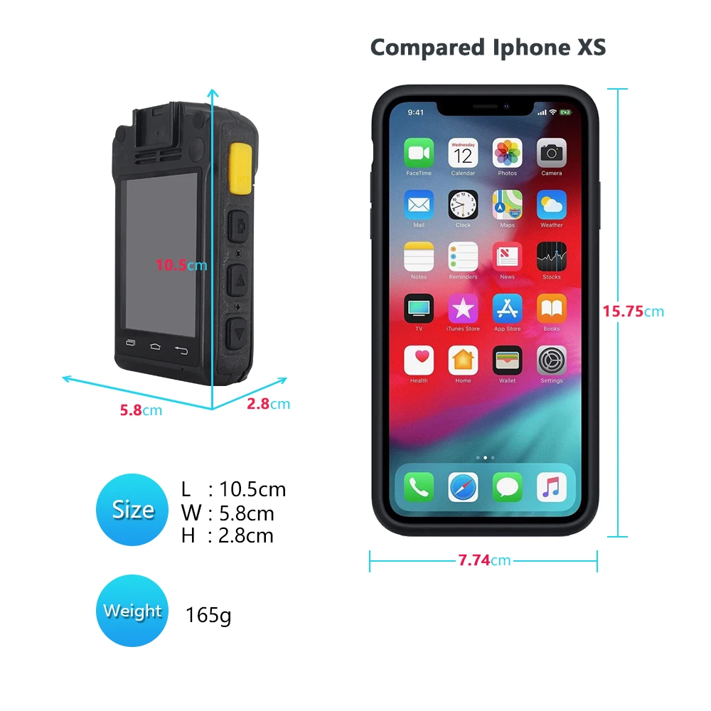 JOVE W8  Video Transmission Body Worn Camera 4g for Police Surveillance big touch screen