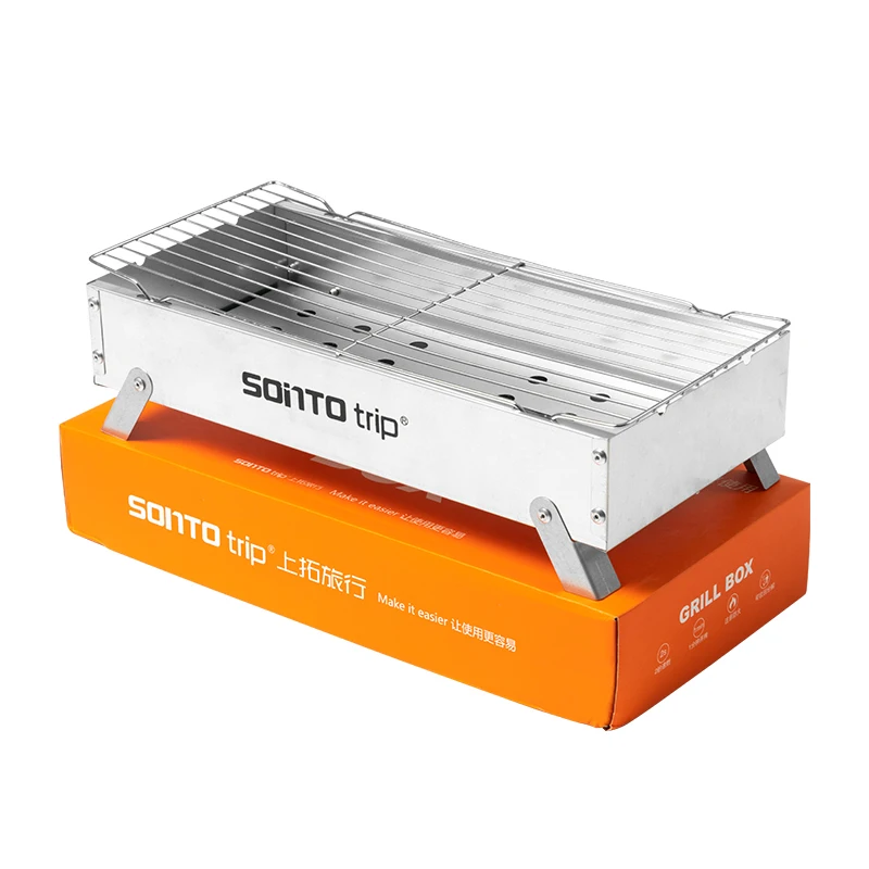 Sonto trip Portable Outdoor Charcoal Hassle-free cooking Bbq Grills Camping Barbecue Instant Grills Barbecue Disposable Grill