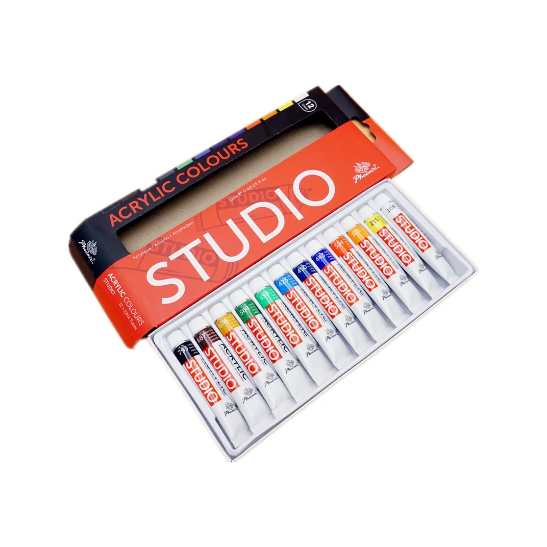 Professional Manufacture Phoenix Acrylic colors 12 colors Acrylic Paint set For Canvas