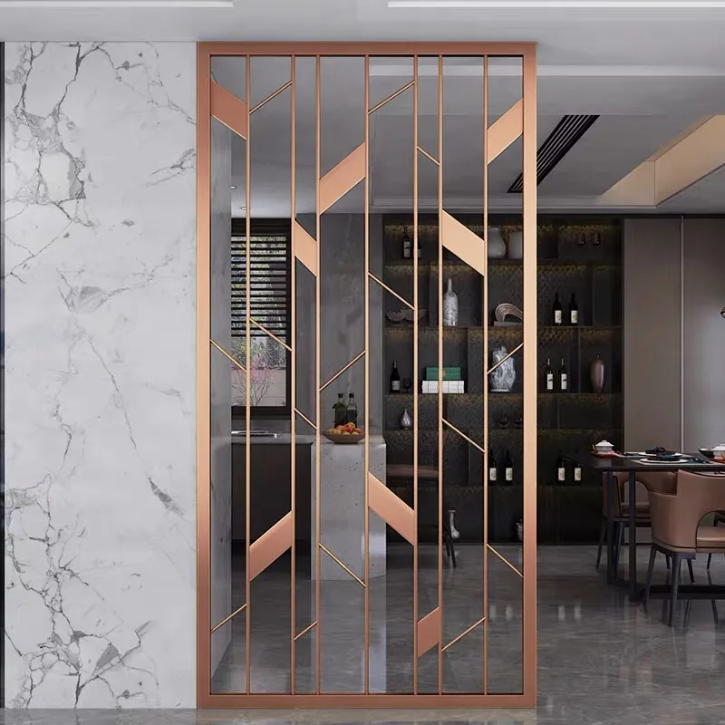 2020 newest 250cm metal iron stainless steel decoration golden divider partition panel