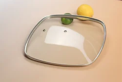 24cm size 4mm tempered glass G type Square shape glass lid with stainless steel  handle for frying pan pots and cookware set