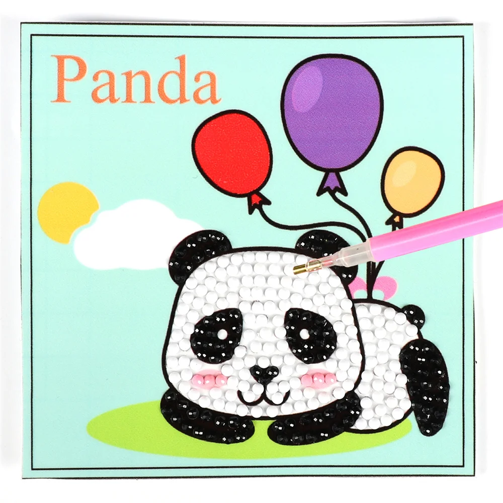 Panda New Designs DIY Animal Christmas Kids Diamond Painting Cartoon 3D Handmade Stickers Kits Paint Toys For Kids Beginners