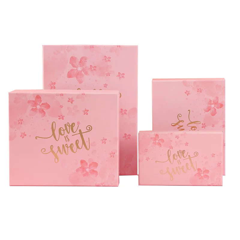 Exquisite Pink Cherry Blossom Gift Box Romantic Sweet Outer Box with UV Coating Matte Finish for Crafts and Industrial Use