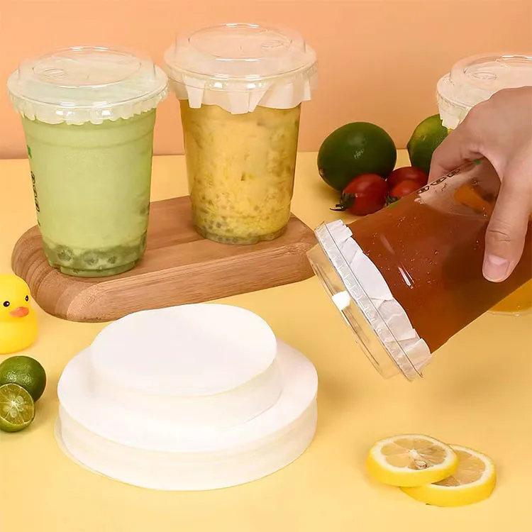 Compostable Ice Cream Packaging Container Paper Cups Kraft White Paper Soup Bowl With PP Paper Lid