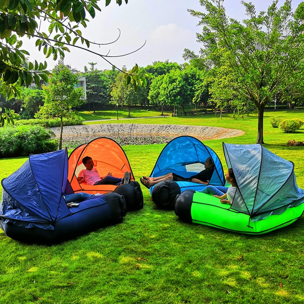 Hot Sale Outdoor Double Inflatable Air Sofa Camping Inflatable Lounger with UV-proof Tents