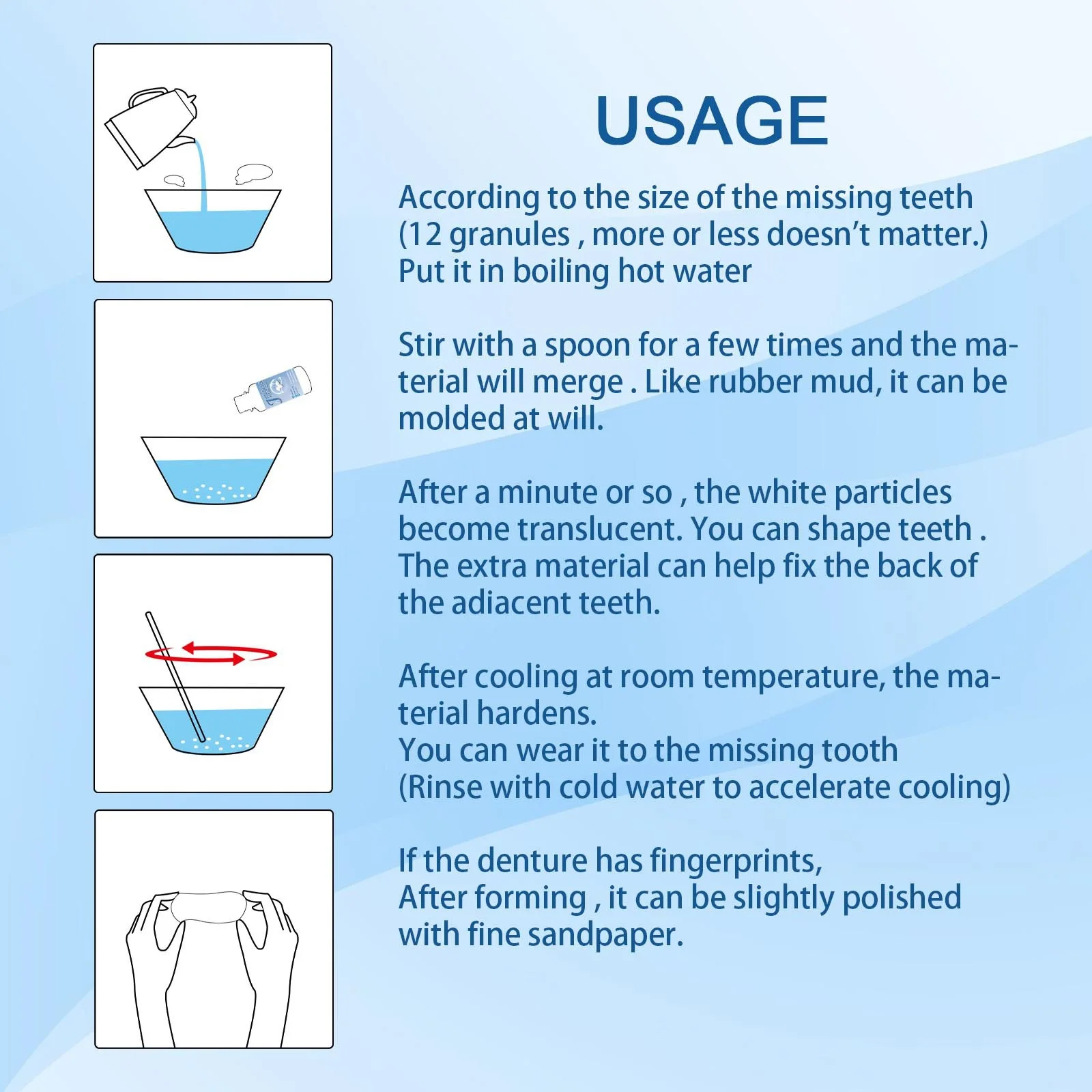 Wholesale solid teethers Film and television makeup denture retouching temporary filling teeth gel false broken fix