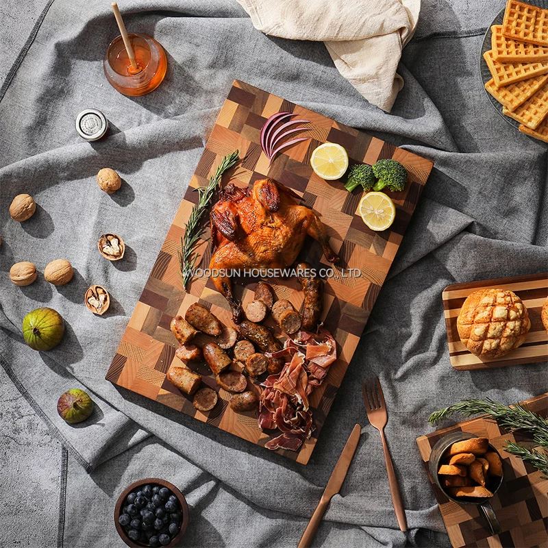 Woodsun Ash Oak Checkerboard Butcher BlockMultifunctional Cutting Board For Kitchen