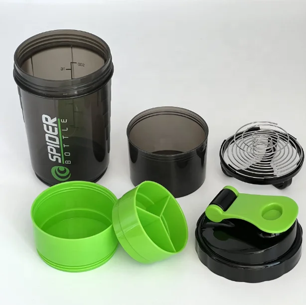 3 Layers Blender Shaker Protein Bottle Powder Shake Cup Water Bottle Plastic Mixing Cup Body Building Exercise Bottle