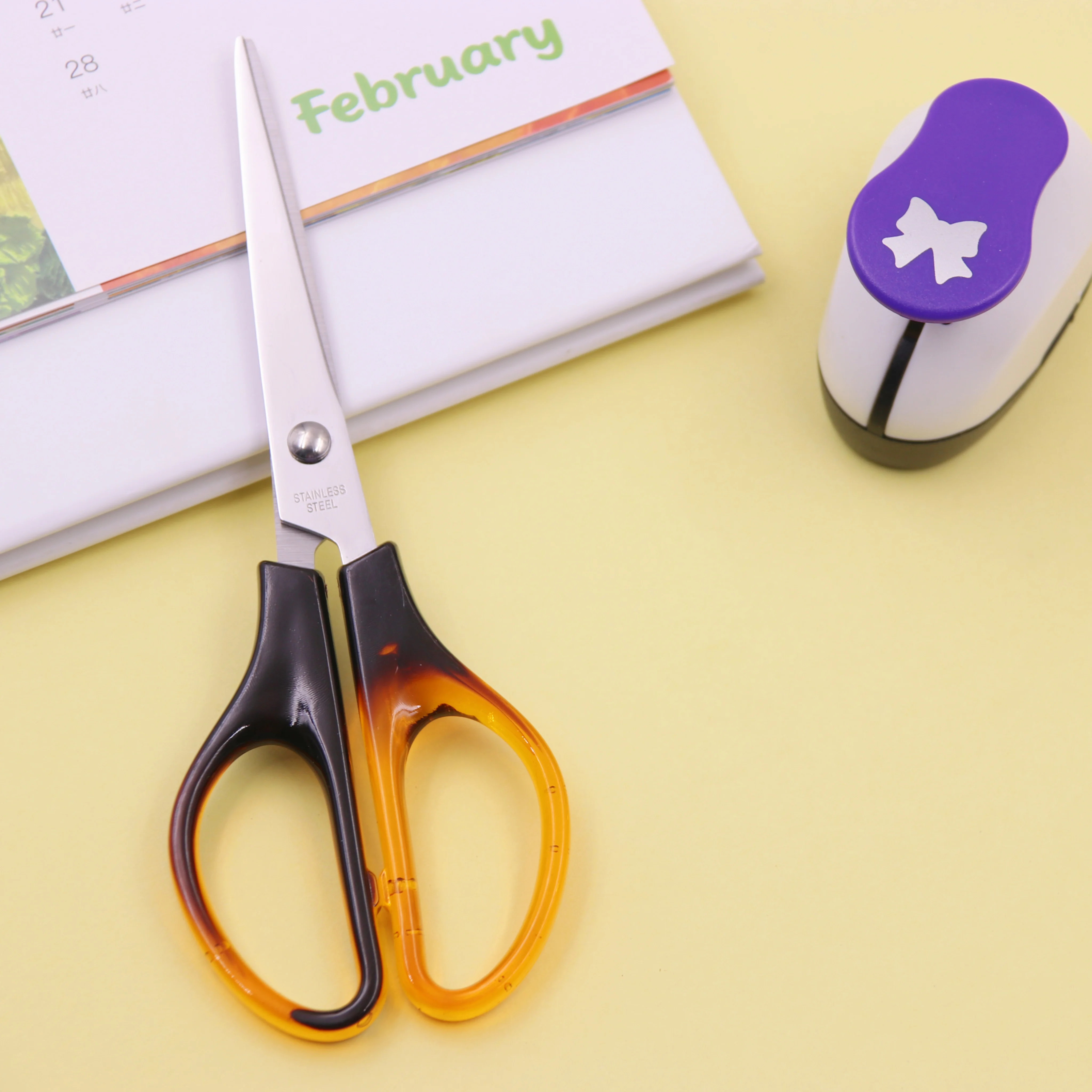 Профессиональные Офисные ножницы, ножницы с Янтарной ручкой, домашние ножницы с прозрачной ручкой, швейные ножницы