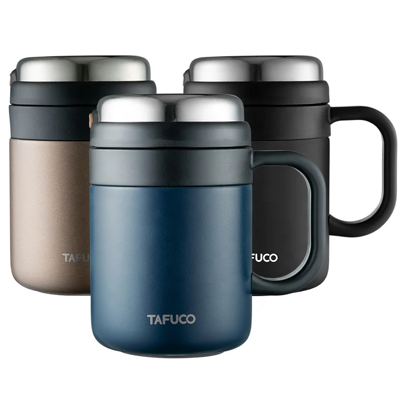 Лидер продаж Высококачественная вакуумная кофейная кружка Tafuco 17 унций из нержавеющей стали с ручкой и чайным ситечком