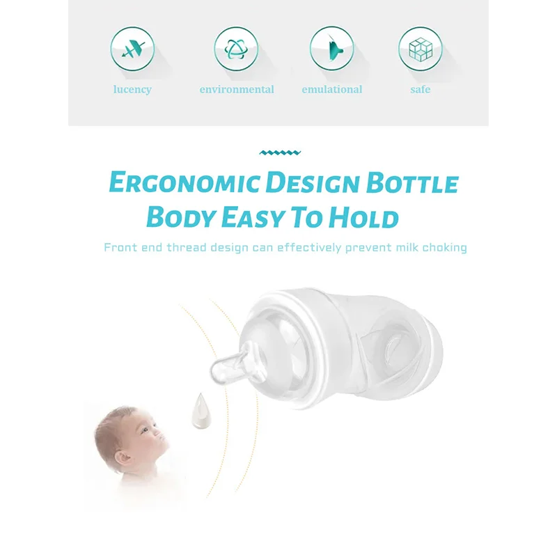 Factory wholesale silicone baby milk bottle set