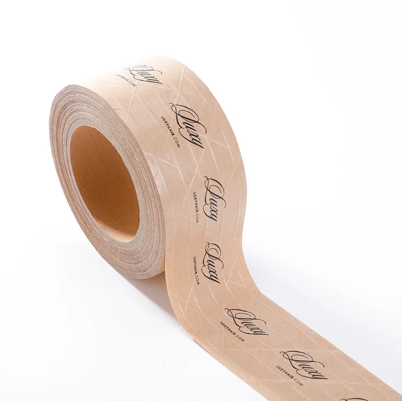 Special Printed Kraft Paper Tape Warning Words Water-Free Sealing Box Packaging Kraft Paper Tape in Stock