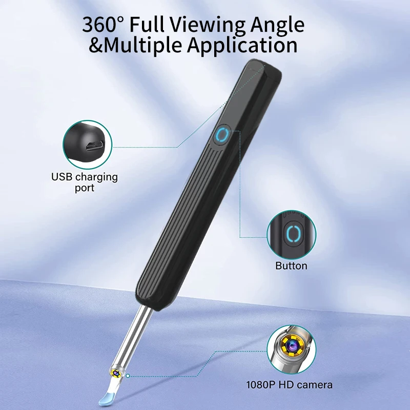 Visual Ear Cleaner with Camera Wireless Otoscope Waterproof Digital Endoscope Ear Wax Removal Kit