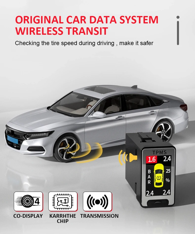 OBD ЖК-дисплей TPMS Тип системы контроля давления в шинах для Toyota Fortuner 2016-2019