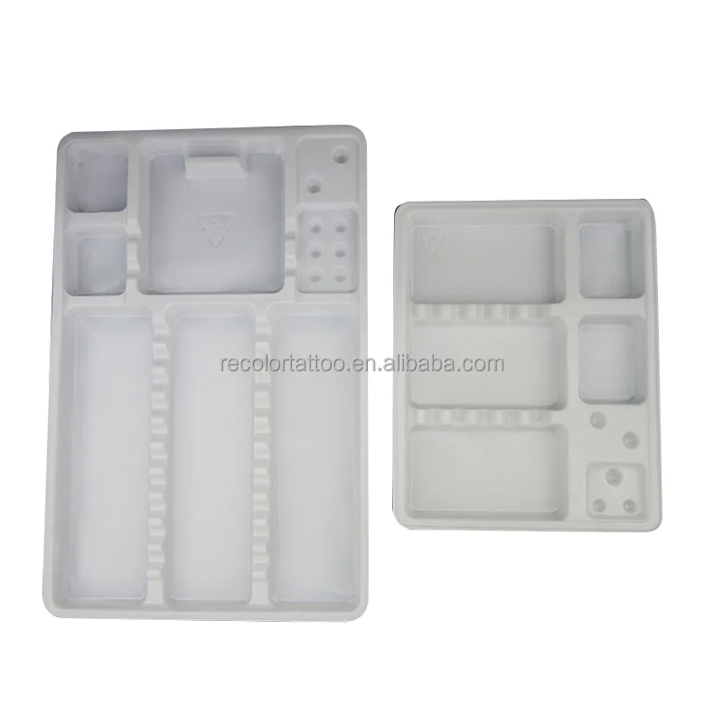 Disposable Washable PVC Tattoo Tools Tray Holder Organizer Pigment Storage Plastic Trays Split for Permanent Makeup Accessories