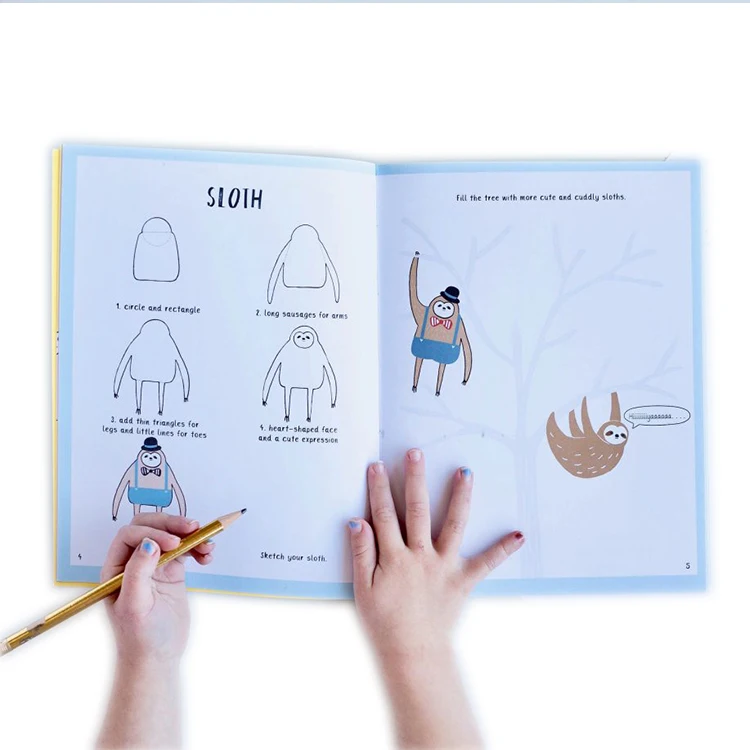 Factory direct sales reusable full color a3 a4 sketchbook big sketch cartoon drawing books for kids