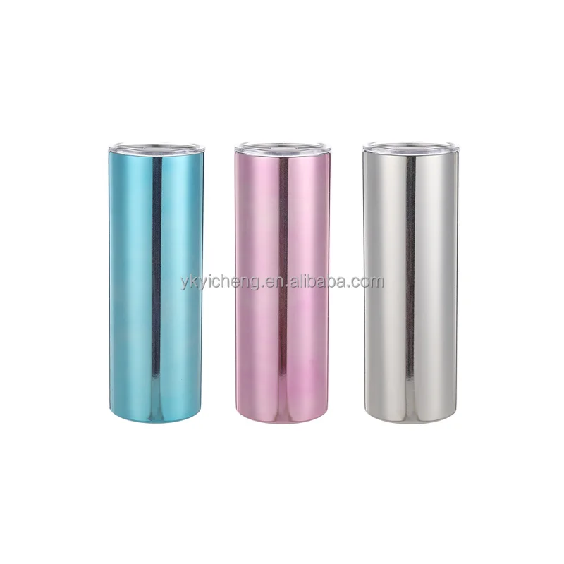 Most popular 20oz Stainless steel sublimation blank tumblers holographic Iridescent mirror glitter electroplate straight tumbler