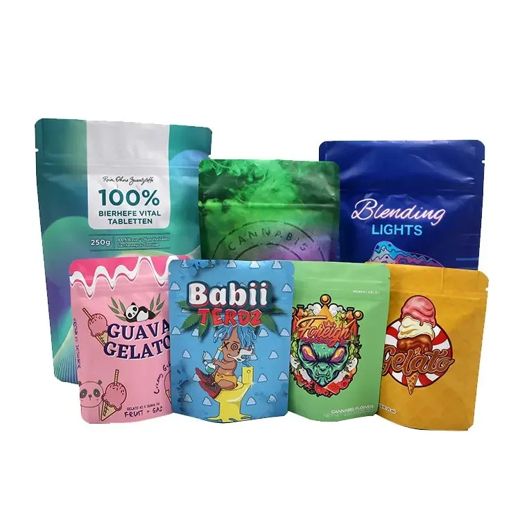 Custom 3.5g Printed Aluminum Foil Smell Proof Cookie Bags Plastic Packaging Mylar Zip Lock Bags