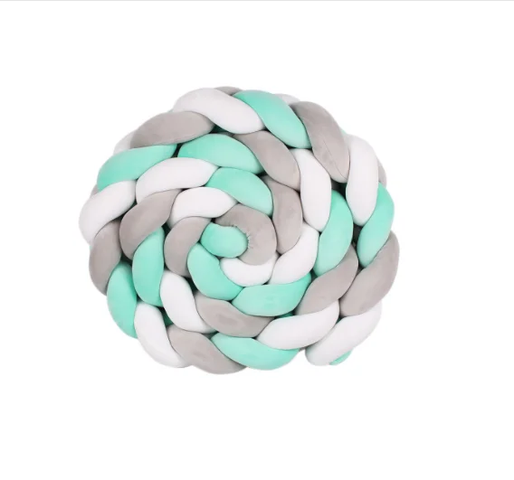 
Plush Nursery Cradle Decor braided crib bumper for baby 