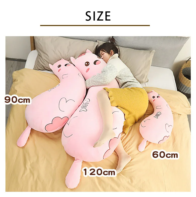 SongshanToys peluches на заказ Большая большая пушистая мягкая кукла подушка для сна кавайная кошка плюшевые игрушки
