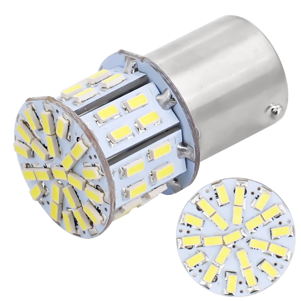 Super White 3014 Chips 1156 Ba15s P21w 1157 Bay15d Led 50SMD White Bulbs RV Camper Marine Lights WJ025