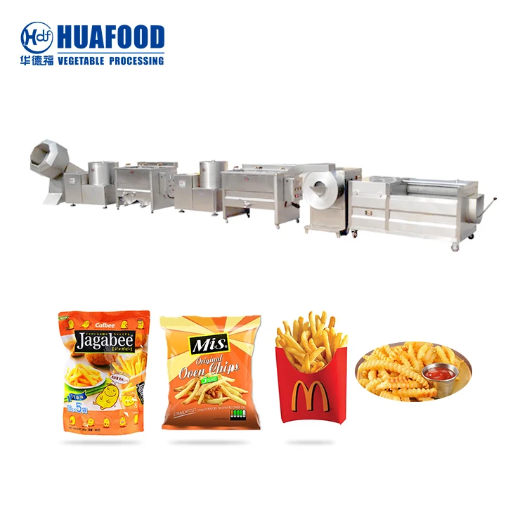 Frying potatoes frozen french fries production