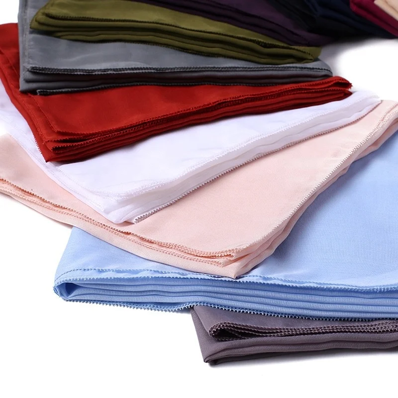 110*110cm Square Cotton Hijab Scarf Women Muslim Solid Color Shawls and Wraps Headband Soft Head Scarf Islamic Pashmina Scarves