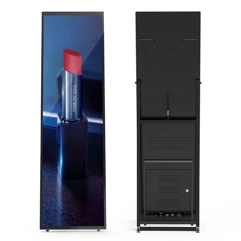 75inch New design full display android LCD portable poster advertising poster stands for retail store