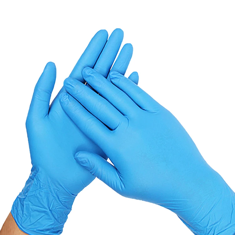 100pcs/box medical blue non sterile nitrile gloves manufacturers