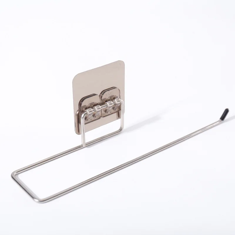 Self Adhesive Stainless Steel Kitchen Tissue Paper Roll Holder Wall Mounted Towel Rack