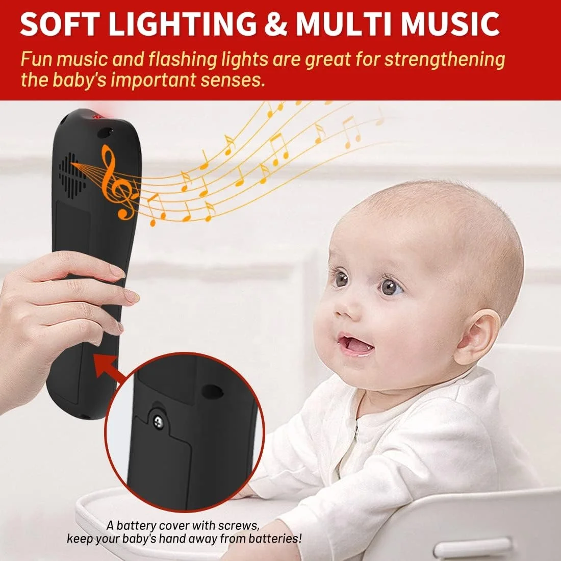 Baby Remote Control Toy with Light Sound Adjustable Volume Kid Learning Education Musical Toys