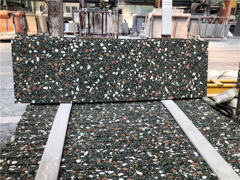 Manufacturer Professionally Customized dark green terrazzo tiles