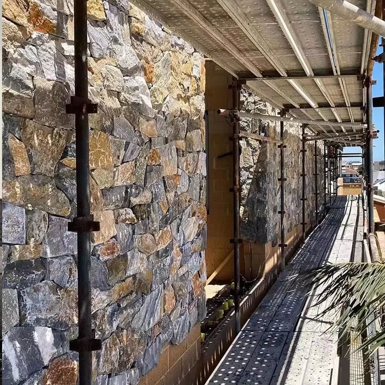 Dark Grey Irregular Shape Stacked Stone Dark Grey Rock Wall Stone