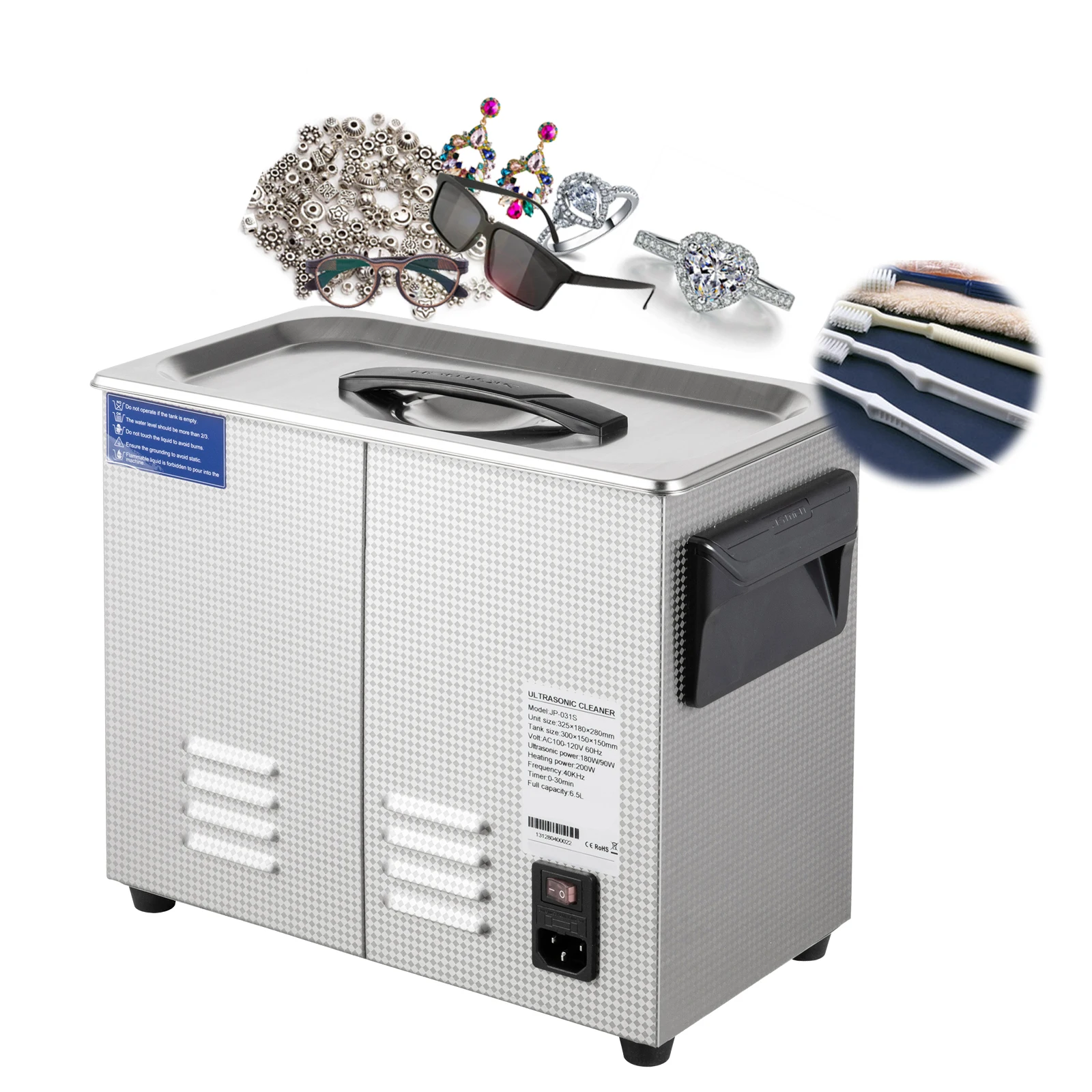 Ультразвуковой очиститель для очков, ювелирных изделий, 4,5 л, профессиональный ультразвуковой очиститель, подходит для чистки брошей