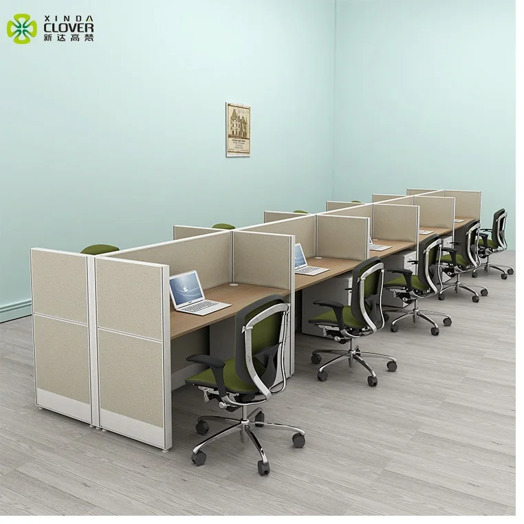 Aluminum partition modern design 8 person office cubicle workstation