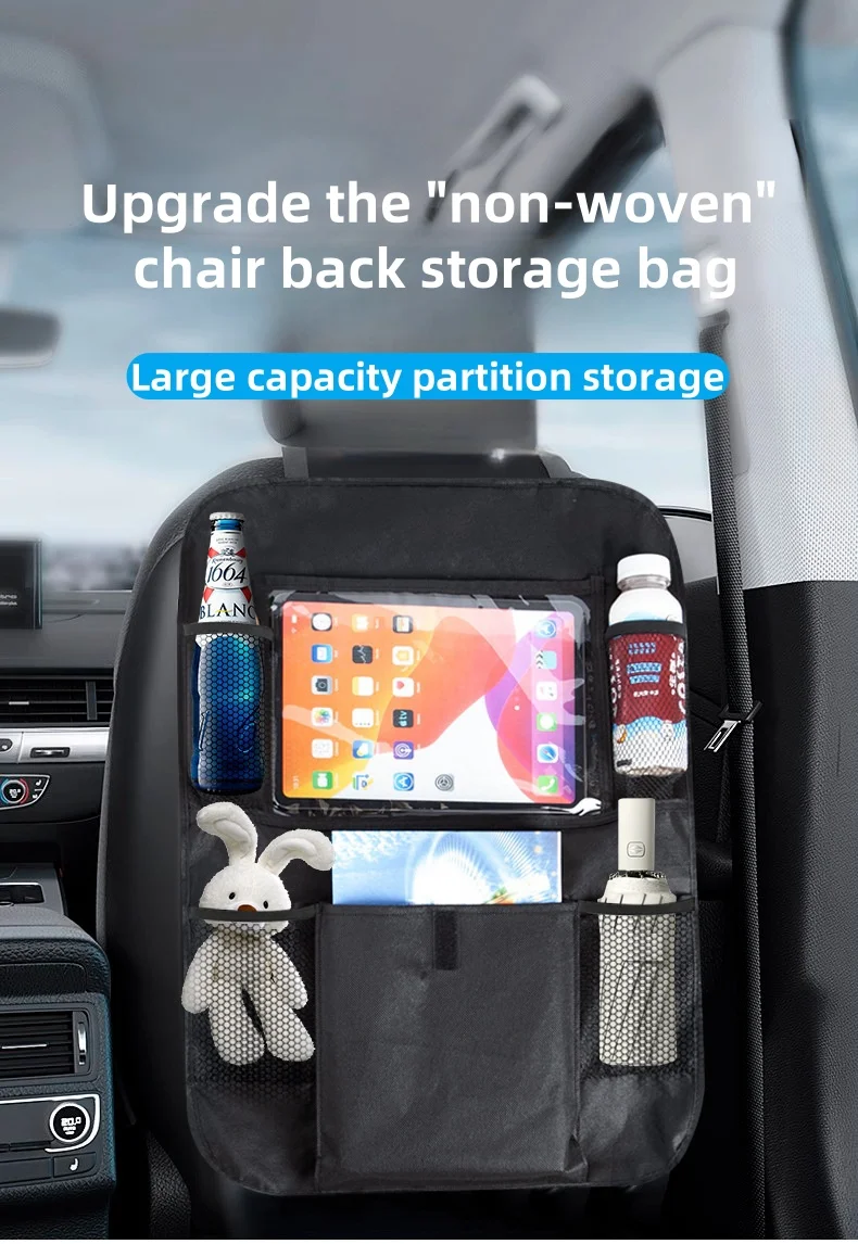 Oxford Fabric Multifunctional Car Seat Protector Backseat Organizer Car Storage Bag Interior Accessory