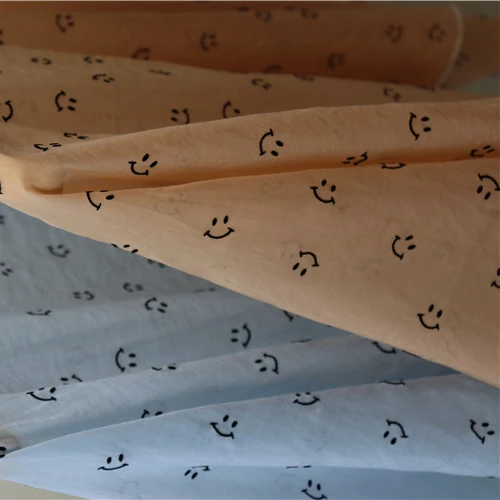 Newest Sale Smile Emoji Flocking Fabric Exclusive Comfortable Fabric For Garment