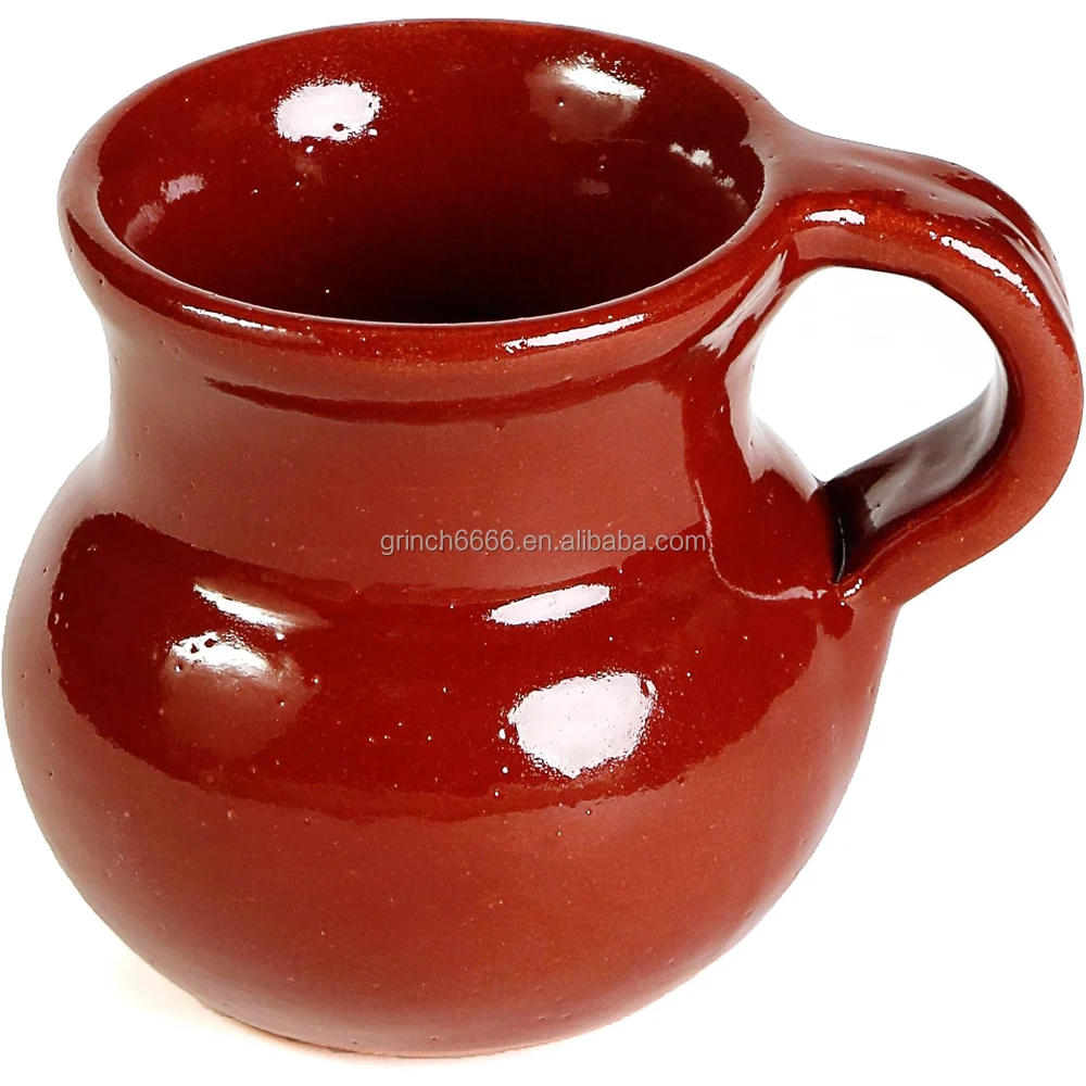 Mexican Clay Jarrito Mug Handcrafted Traditional Mexican Jarrito Clay Pottery Mug Mexican Coffee Mugs