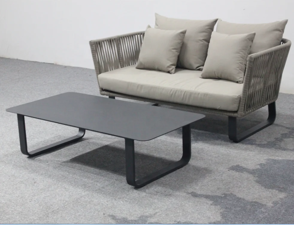 Rope woven outdoor leisure lounge sofa set garden furniture