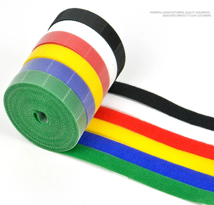 Custom Self Adhesive Tear-able Back To Back Wire Tie Curtain Plant Fixed Binding Hook And Loop Belt