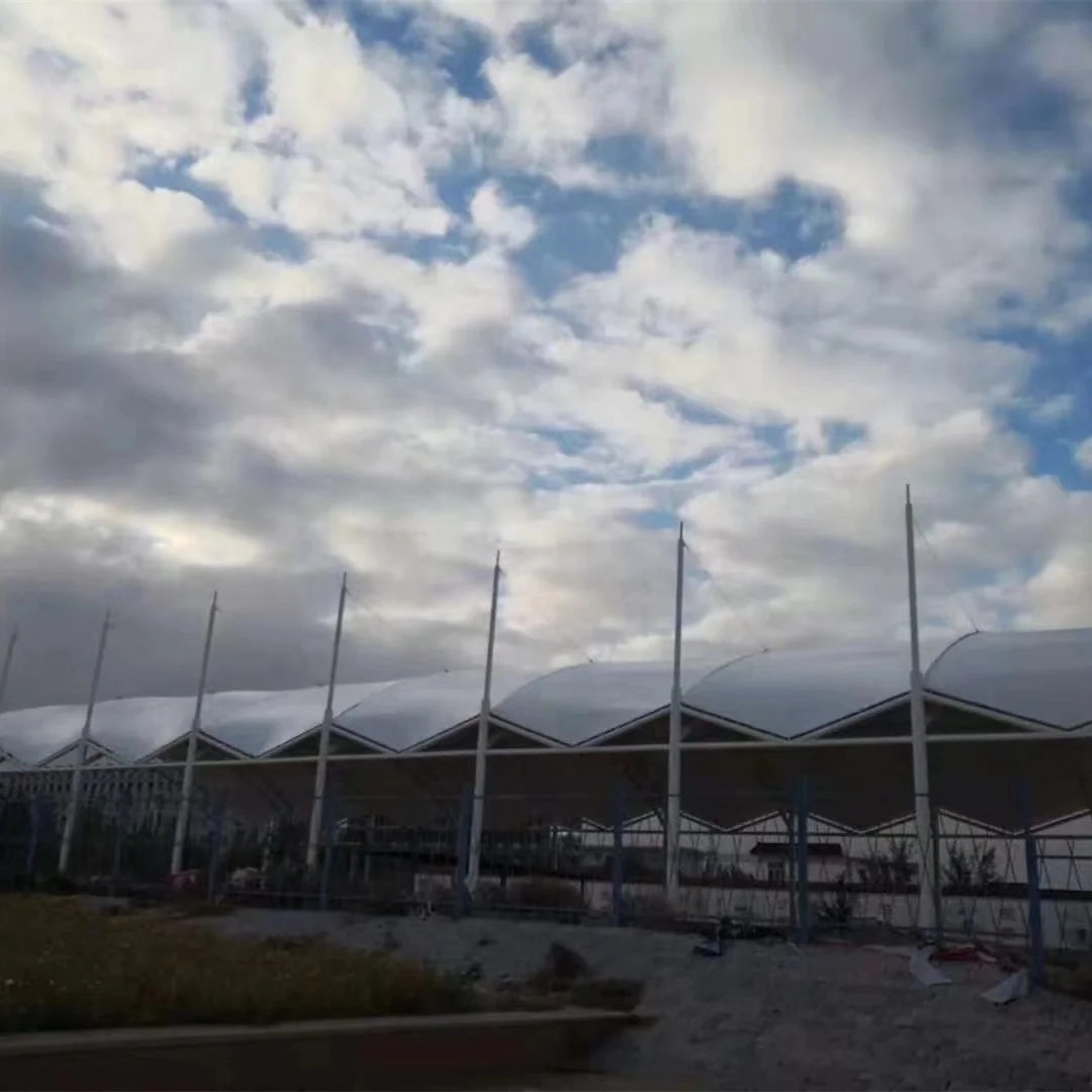 Architectural stadium tent roof cover PVDF membrane structure basketball tennis court roof