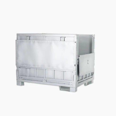 Customized 1000Kg Loading Galvanized Collapsible Steel Foldable Metal Box Stacking Storage