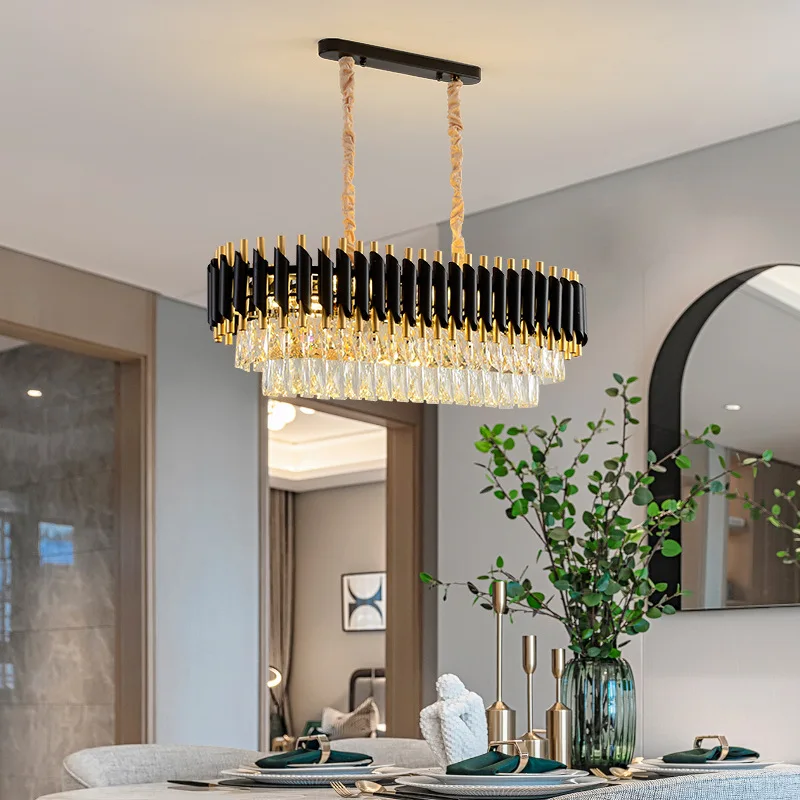 Smart Nordic Design Decorative Modern Rectangular Ornament Golden Hallway Crystal Chandelier