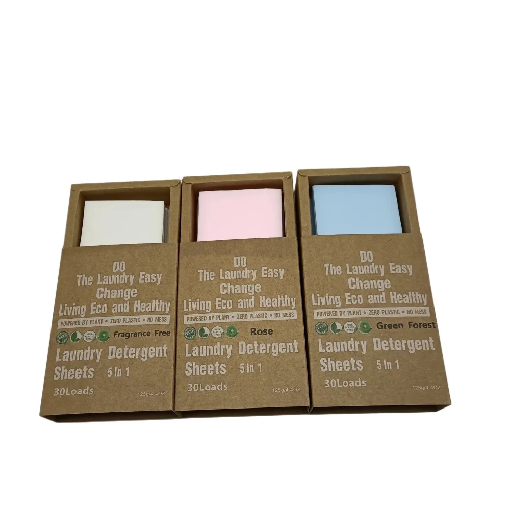 Private Label Eco-friendly Fresh Scent Deep Clean Detergent For Clothes No Plastic Laundry Detergent Sheets