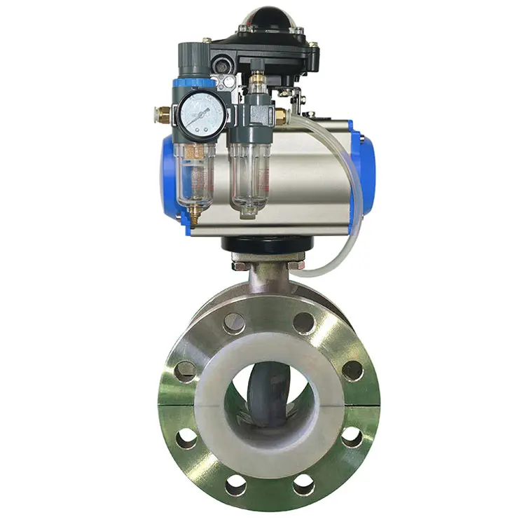 DN40 1.5 Inch Extended Stem CI Flange Connected EPDM Rubber Sealing Single Acting Pneumatic Actuator