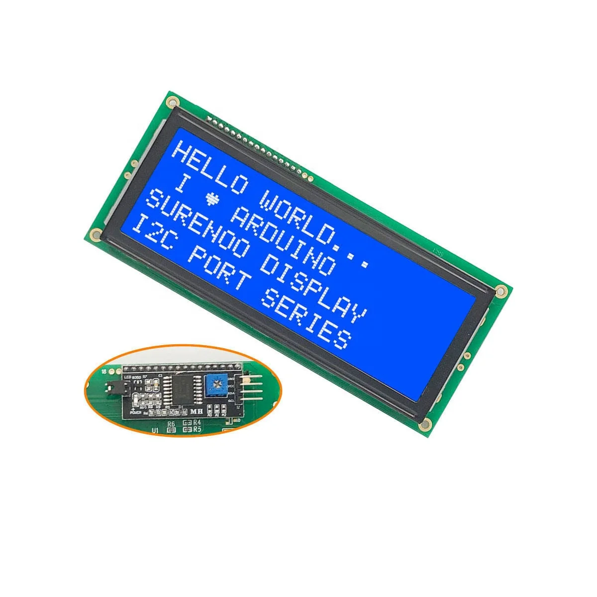 
204 2004 20X4 Larger Size Serial I2C IIC FSTN STN Blue Yellow Green White Character LCD Module Display Screen Panel LCM 