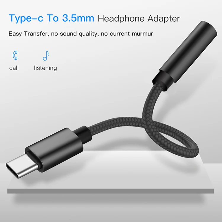 Оптовая продажа Кабель-адаптер для наушников 12 см 3 5 фута типа C на мм USB Aux аудио