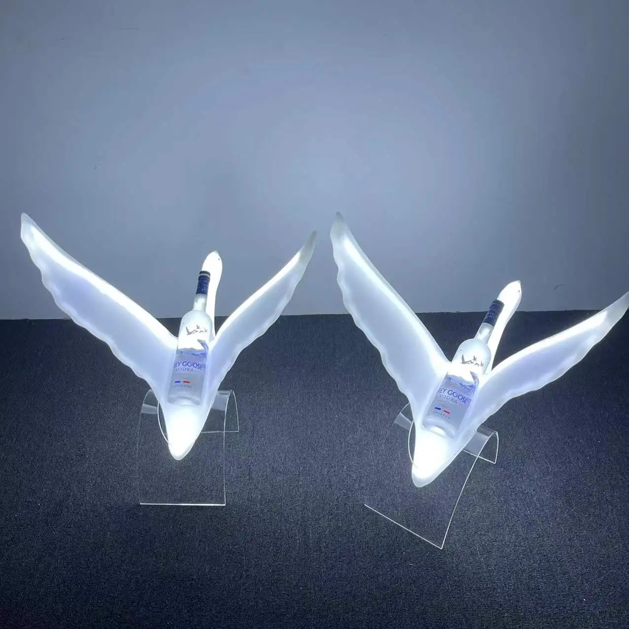 OEM Acrylic Grey goose VODKA VIP glorifier display stand rack light up LED bottle presenter for nightclub bar lounge