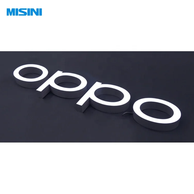 Оптовая продажа рекламные светящиеся знаки вывески буквы для магазина oppo витрина логотип настенная вывеска