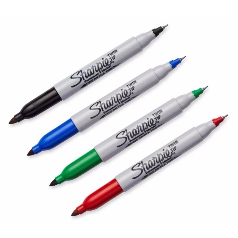4 colors  Sharpie 32000 Fine Marker Pen Twin Tip Markers Quick Dry Ink Smooth Writing for Office,Laboratory,Industrial